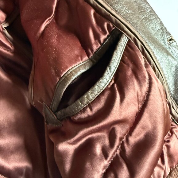 Vintage Brown Leather Trench Coat by The Leather Warehouse – Size 44 - Picture 5 of 10